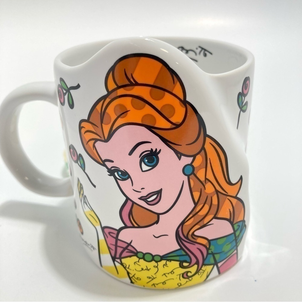 Disney x Britto Beauty and the Beast Mug NWOT Belle and Chip